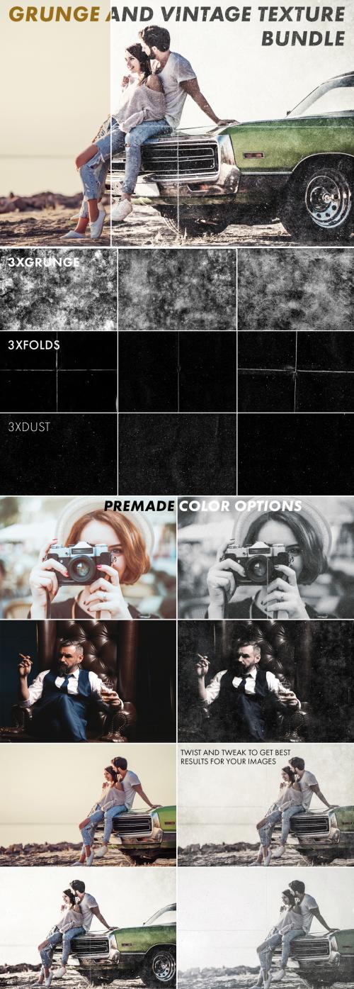 Grunge Texture Overlay Mockup Set - 315695505