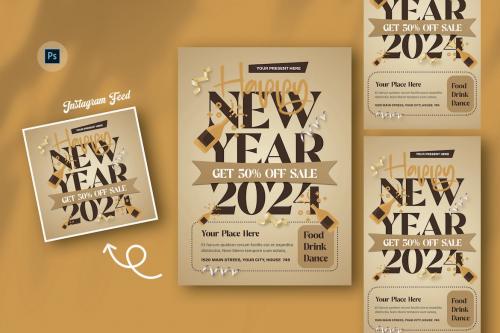 2024 New Year Day Flyer Template
