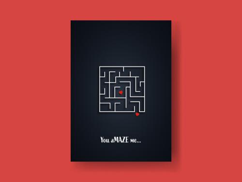 Illustrated Valentine's Day Card Layout - 315951849
