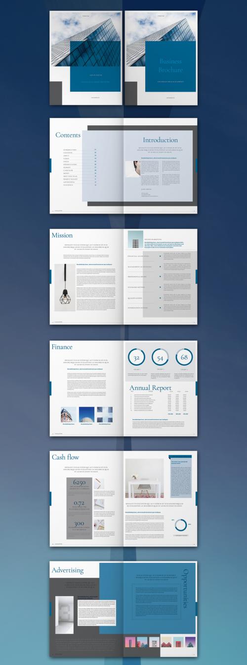 Blue and White Brochure Layout - 315954946