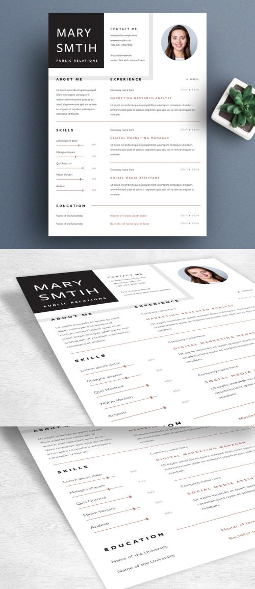 Black and White Resume Layout - 316231201