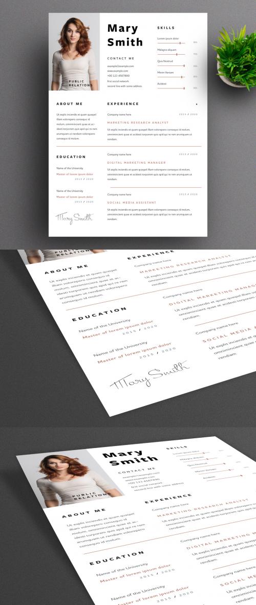 Resume Layout with Brown Accents - 316231328