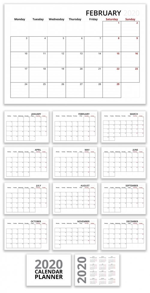 2020 Lined Calendar Planner Layout - 316243991