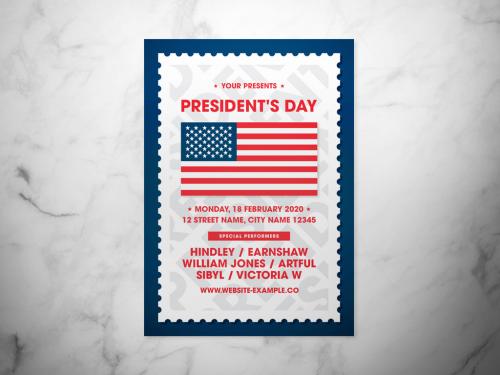 President's Day Event Flyer with Flag Illustration - 317080192