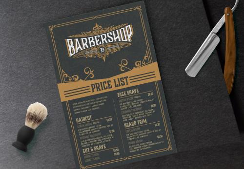 Vintage Barber Shop Price List Layout - 317345637