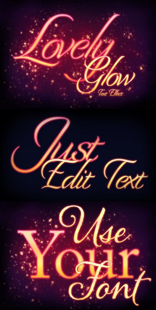 Lovely Golden Glow Text Style Mockup - 317535979