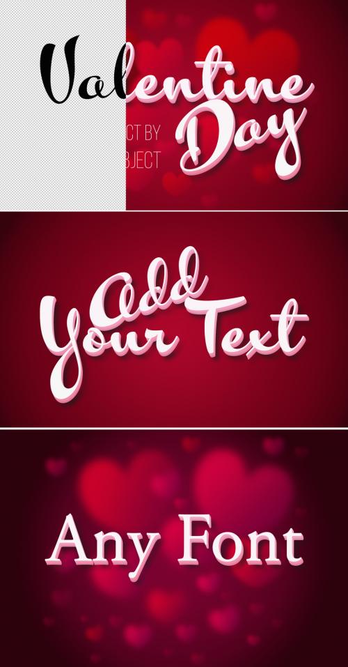 Valentine's Day 3D Text Effect Mockup - 317544778