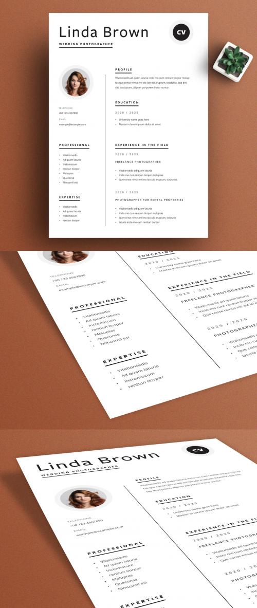 Minimal Resume Layout with Black Accents - 317575343