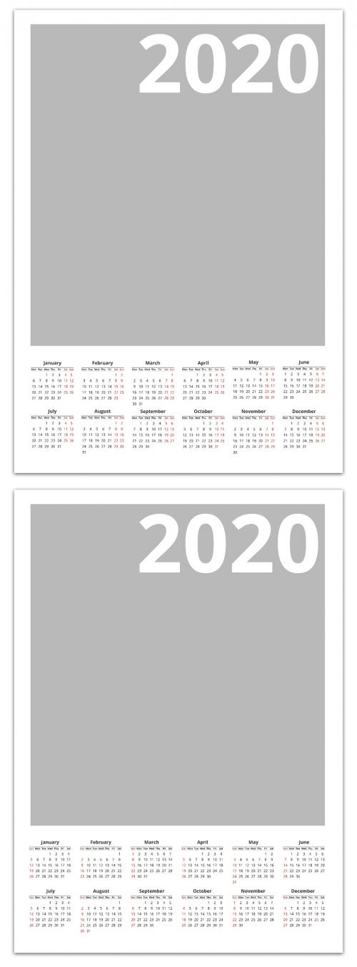 2020 Classic Old Fashioned Poster Calendar Layout - 317756561