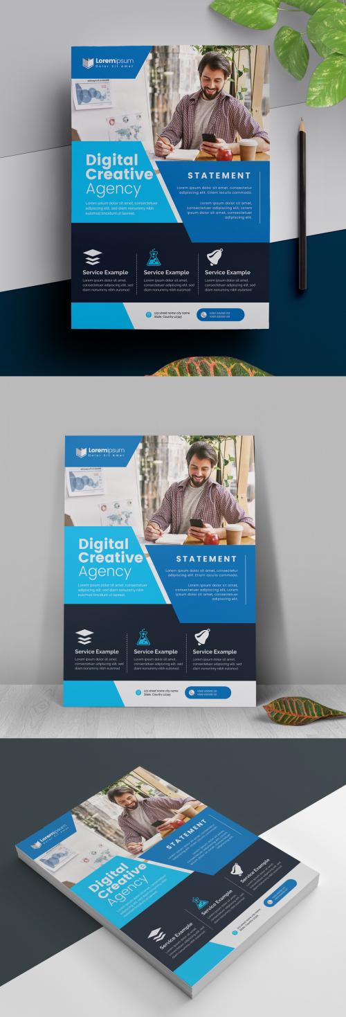 Blue and Dark Business Flyer Layout - 317788475