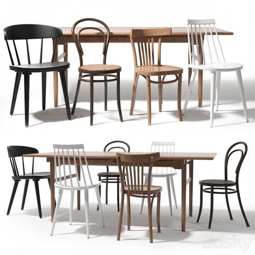 Thonet and ikea chairs set