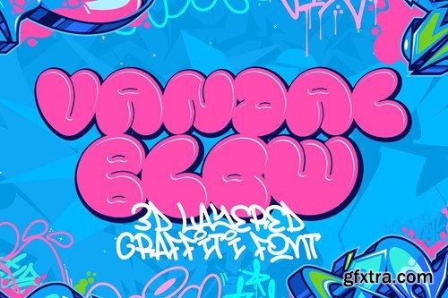 Vandal Blow - 3d Layered Graffiti Font 4HZL85A