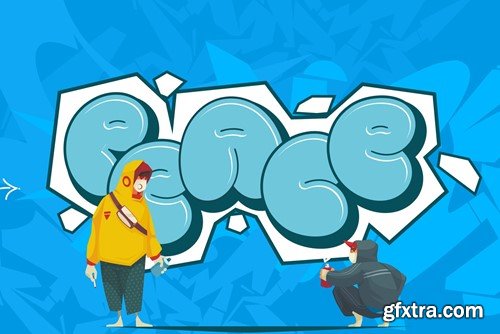 Vandal Blow - 3d Layered Graffiti Font 4HZL85A