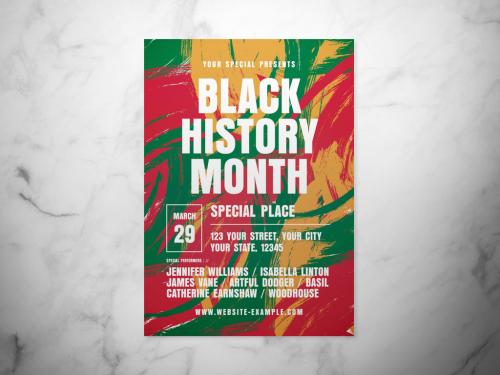 Black History Month Event Flyer Layout with Abstract Background - 318637037