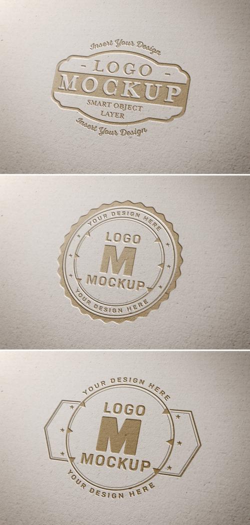 Debossed Paper Pressed Logo Mockup - 318694453