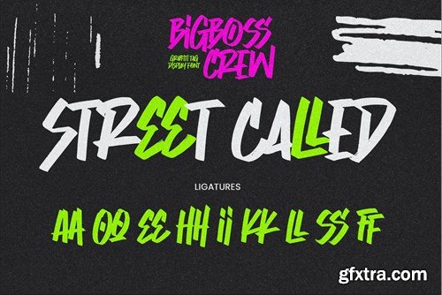 BigBoss Crew - Graffiti Tag Display Font CJNA54W