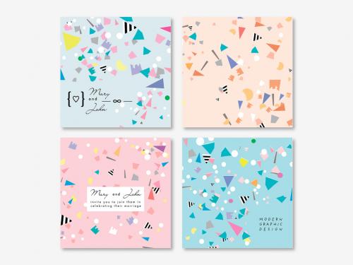 Set of Card Layouts with Confetti - 319003520