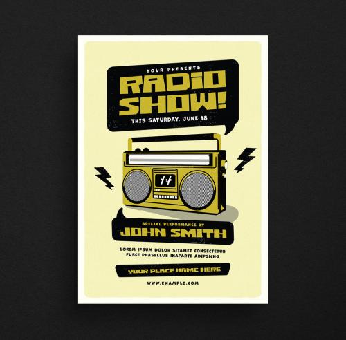 Edgy Style Radio Event Flyer Layout - 319021464