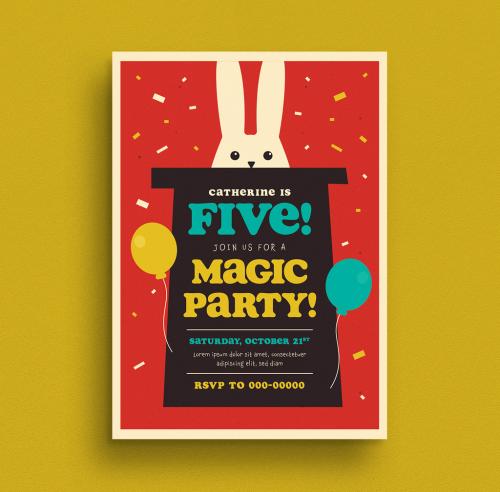 Magic Show Birthday Invitation Layout - 319021483