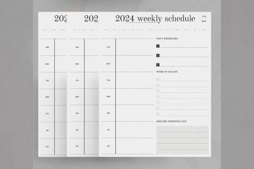Weekly Schedule Planner Layout