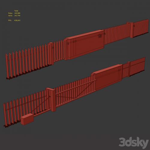 Fence with sliding gates