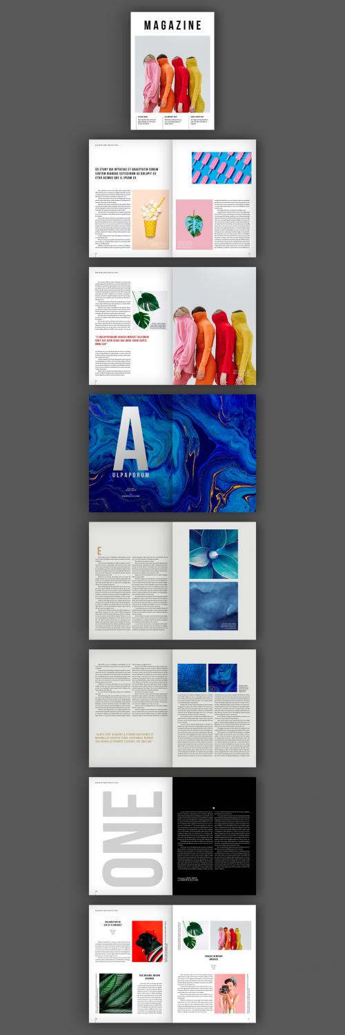 Magazine Layout with Bold Text Elements - 319513883