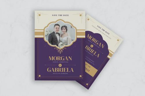 Modern Vintage Wedding Invitation