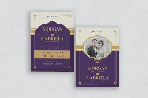 Modern Vintage Wedding Invitation