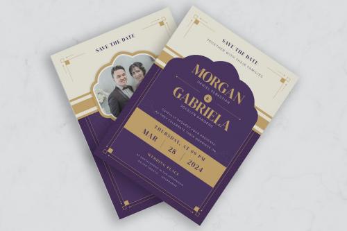 Modern Vintage Wedding Invitation