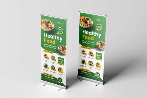 Delicious Healthy Food Roll Up Banner