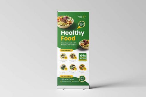 Delicious Healthy Food Roll Up Banner