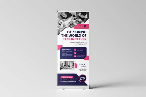 Business Techno Roll Up Banner