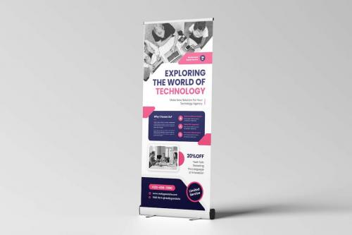 Business Techno Roll Up Banner