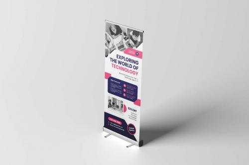 Business Techno Roll Up Banner