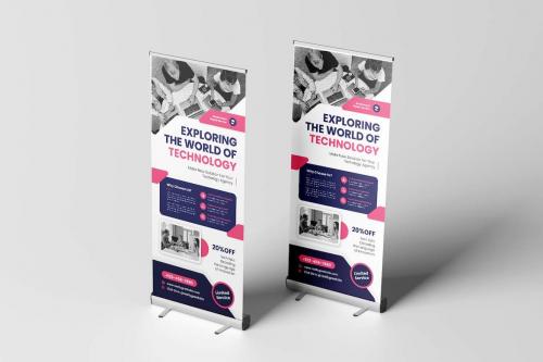 Business Techno Roll Up Banner