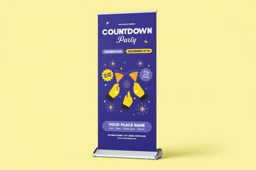 Countdown Party Roll Up Banner