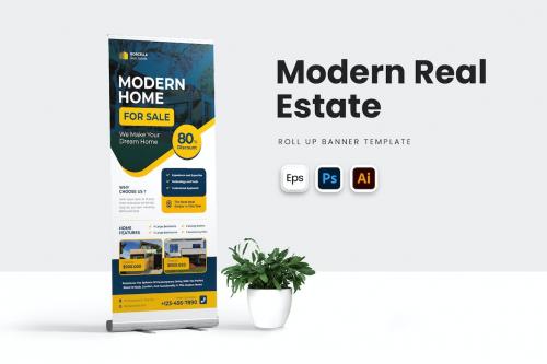 Modern Real Estate Roll Up Banner