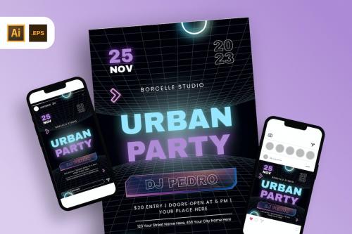 Y2K Urban Party Flyer Template