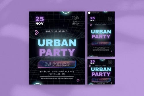 Y2K Urban Party Flyer Template