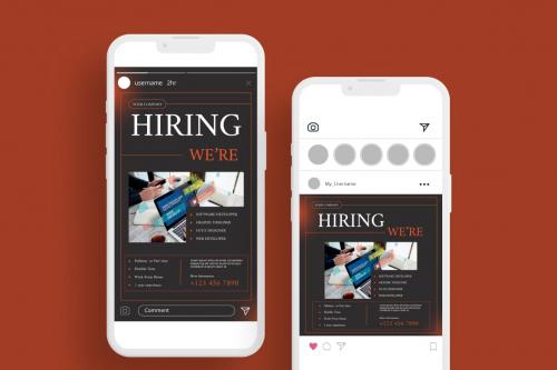 Dark Minimalist Job Vacancy Flyer Template