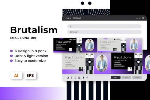 Brutalism Email Signature Template