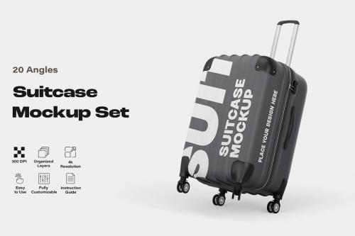 Travel Suitcase Mockup Set