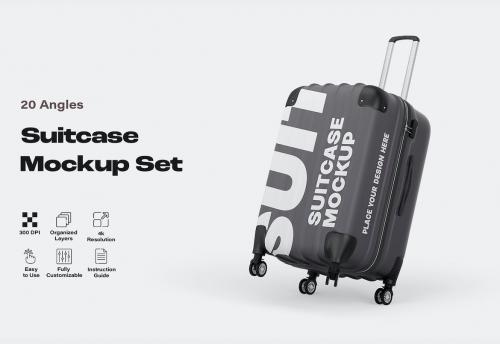 Travel Suitcase Mockup Set