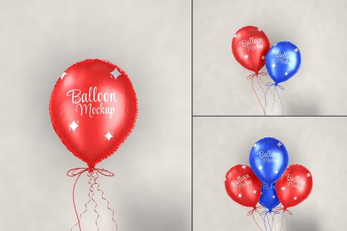 Floating Foil Balloon Mockup Set