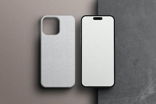 iPhone 15 Pro Max Back Cover with Phone Mockup Set