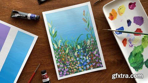 Intro To Gouache Through A Vibrant Wildflower Garden