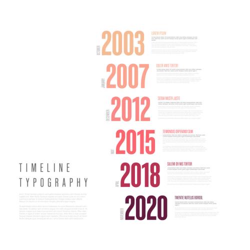 Typography Timeline Layout with Big Year Numbers - 320383434