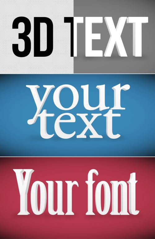 3D Simple White Text Effect Mockup - 320384338