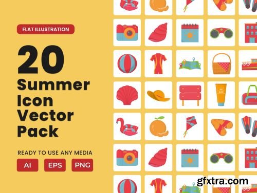 Summer 2D Icon Illustration Set Vol 3 Ui8.net