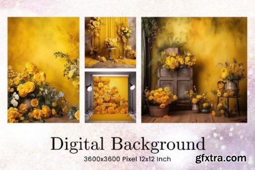 Floral Wedding Studio Backdrop Overlays